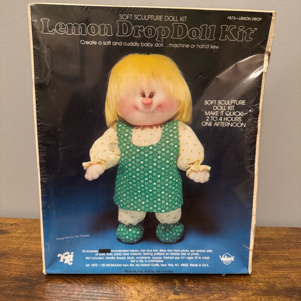 Lemon Drop Doll Kit #873 YKI Valiant Crafts Soft Sculpture Craft Kit USA
